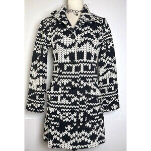 Tabitha from Anthropologie city midi coat women Small blk/white